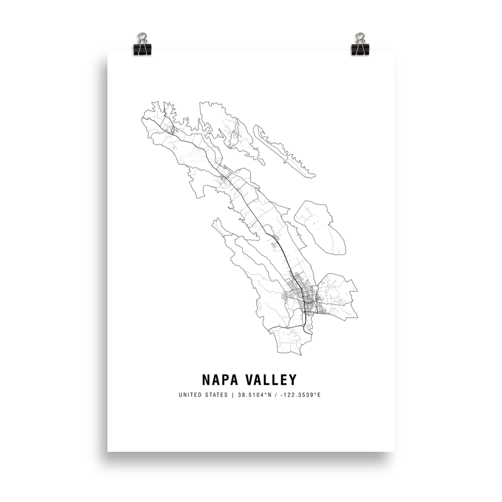 The Napa Valley Wine Map Poster – Cocktailored