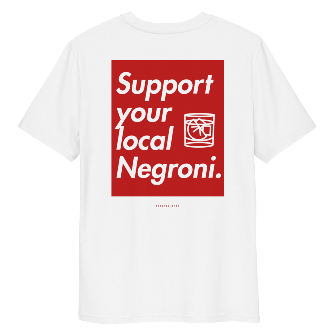 Support Your Local Negroni Unisex organic cotton t-shirt - S - Cocktailored