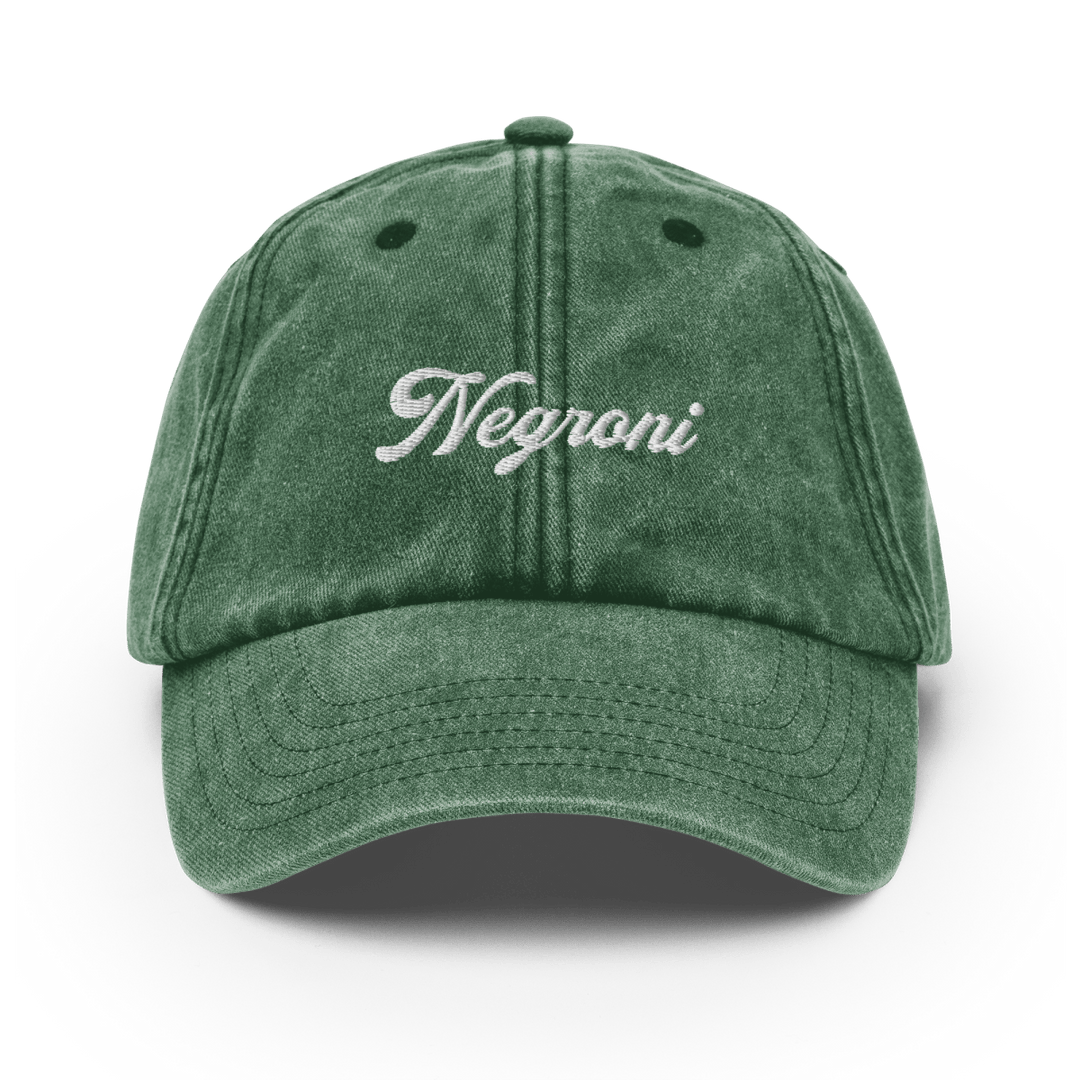 The Negroni Script Vintage Hat - Vintage Bottle Green - Cocktailored