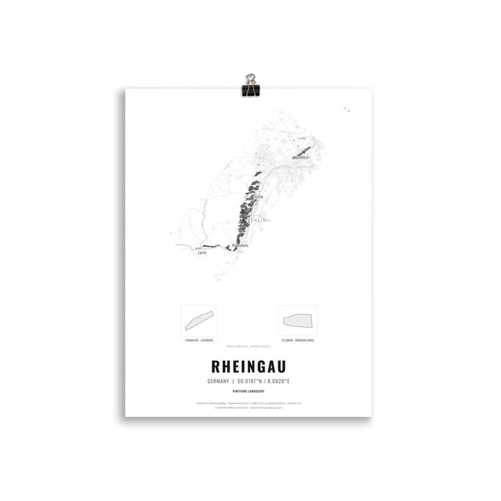 The Rheingau Wine Map Poster - 30x40 cm - Cocktailored