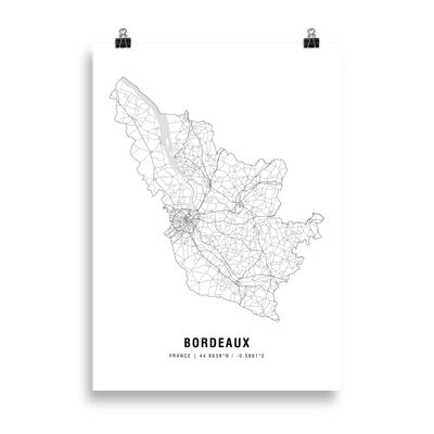 The Bordeaux Wine Map Poster - 50x70 cm - - Cocktailored