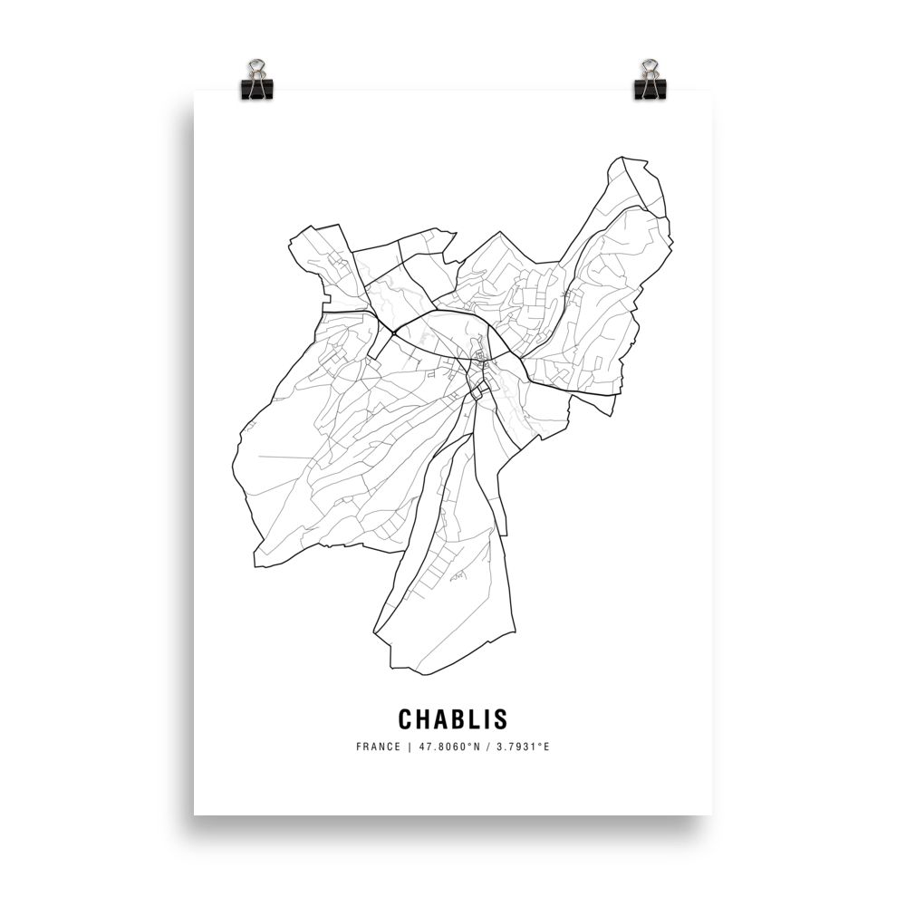 The Chablis Wine Map Poster – Cocktailored