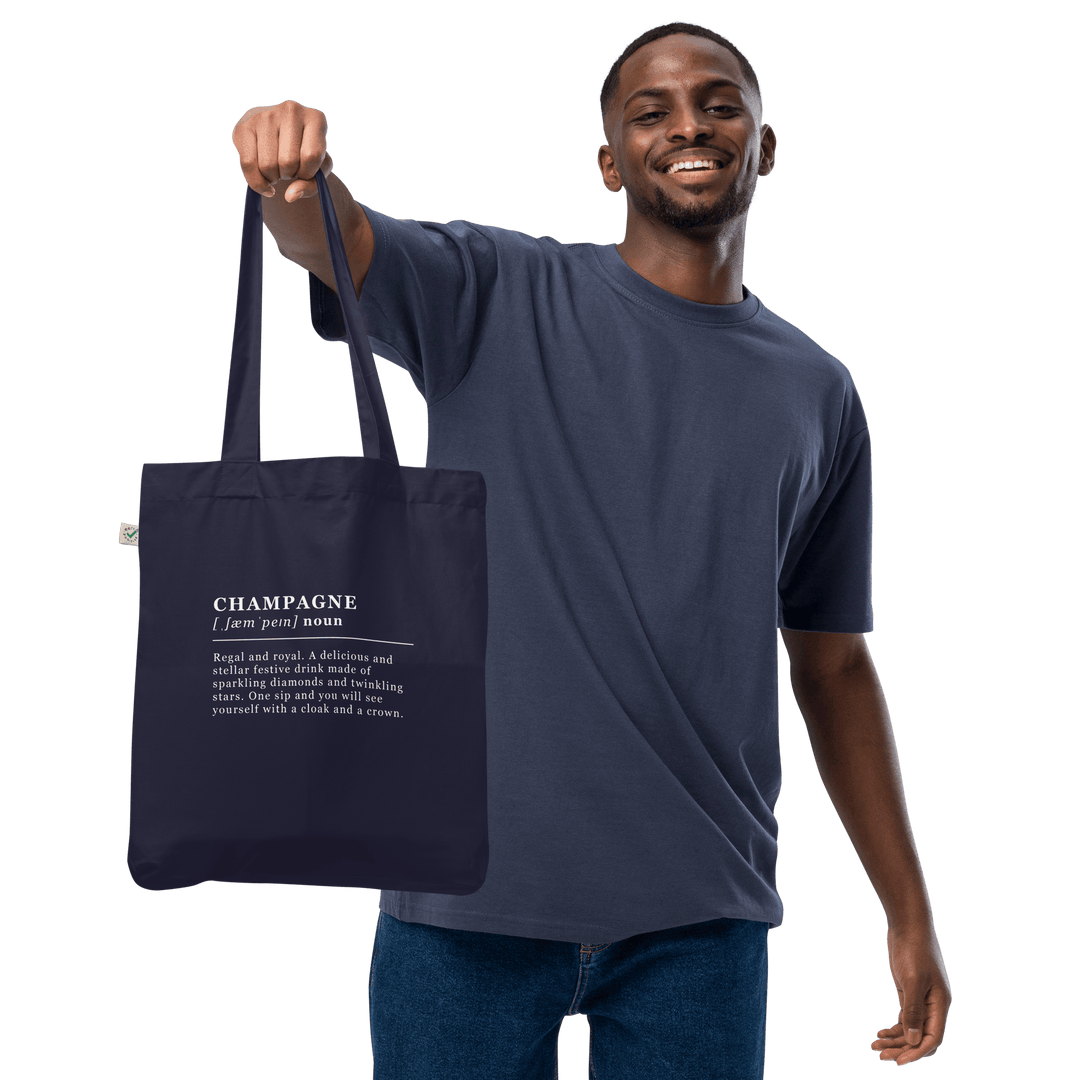 The Champagne Organic tote bag - Navy - Cocktailored