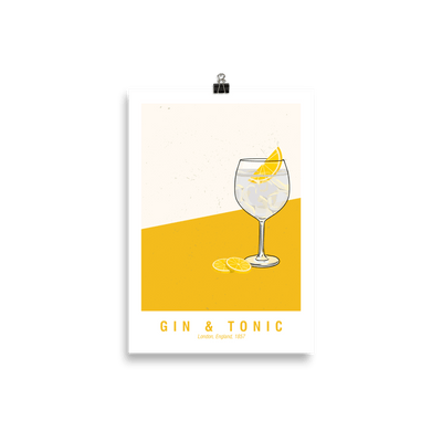 The Gin & Tonic Poster - 21x30 cm - - Cocktailored