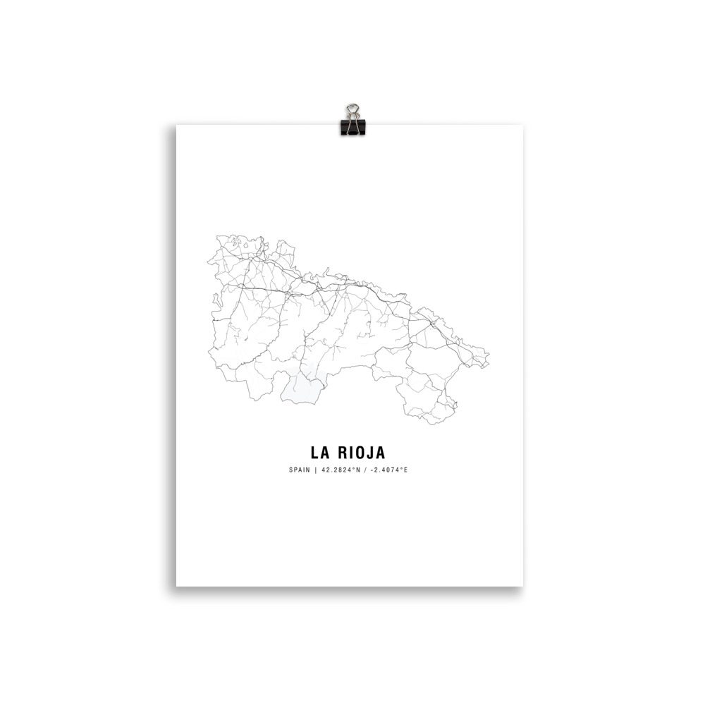 The La Rioja Wine Map Poster - 30x40 cm - Cocktailored