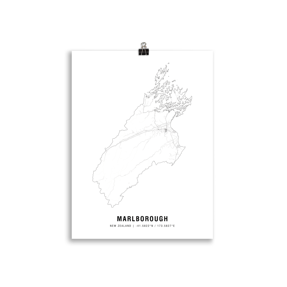 The Marlborough Wine Map Poster - 30x40 cm - Cocktailored