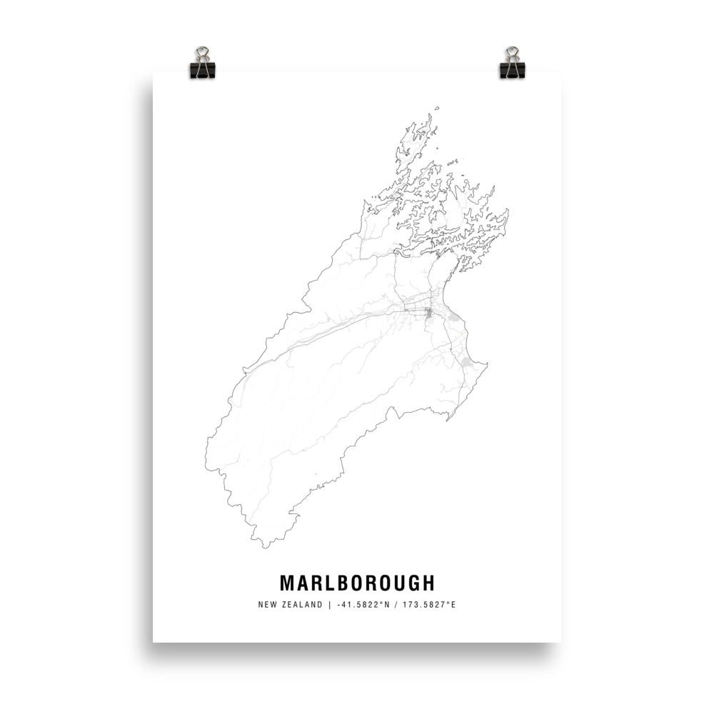 The Marlborough Wine Map Poster - 50x70 cm - Cocktailored