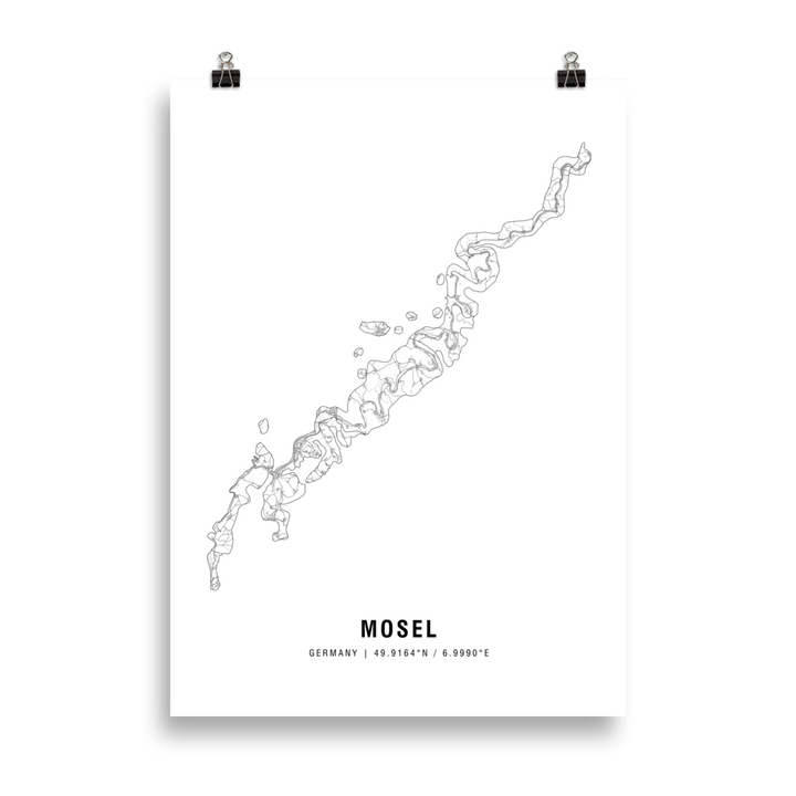 The Mosel Wine Map Poster - 50x70 cm - Cocktailored