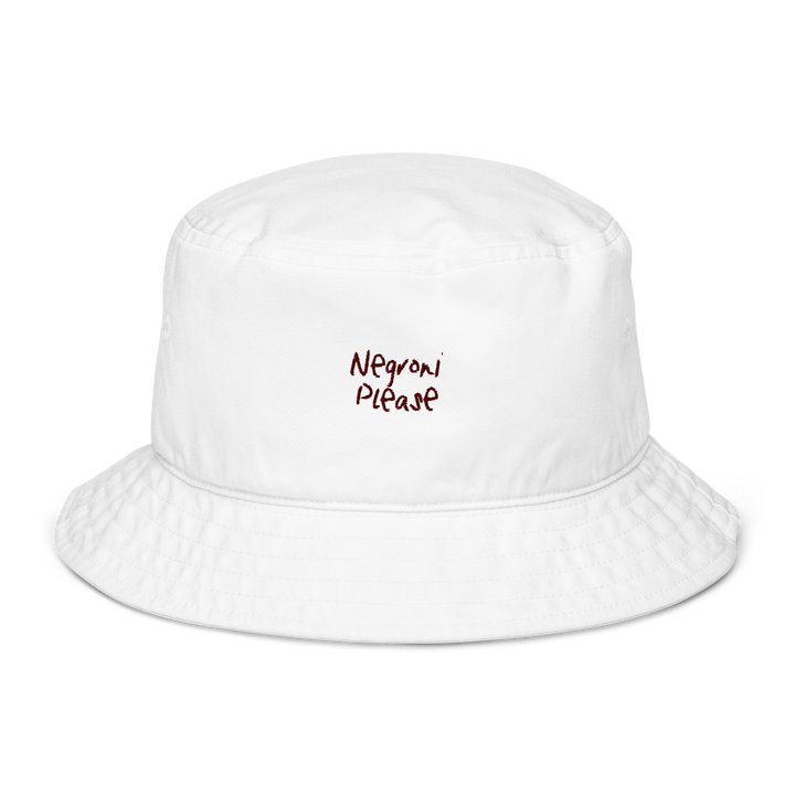 The Negroni Please Organic bucket hat - Bio White - Cocktailored
