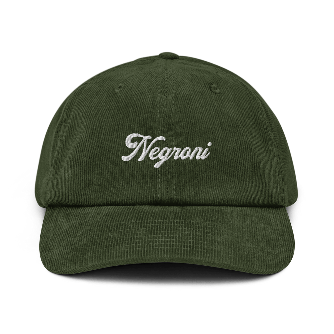 The Negroni Script Corduroy hat - Dark Olive - Cocktailored