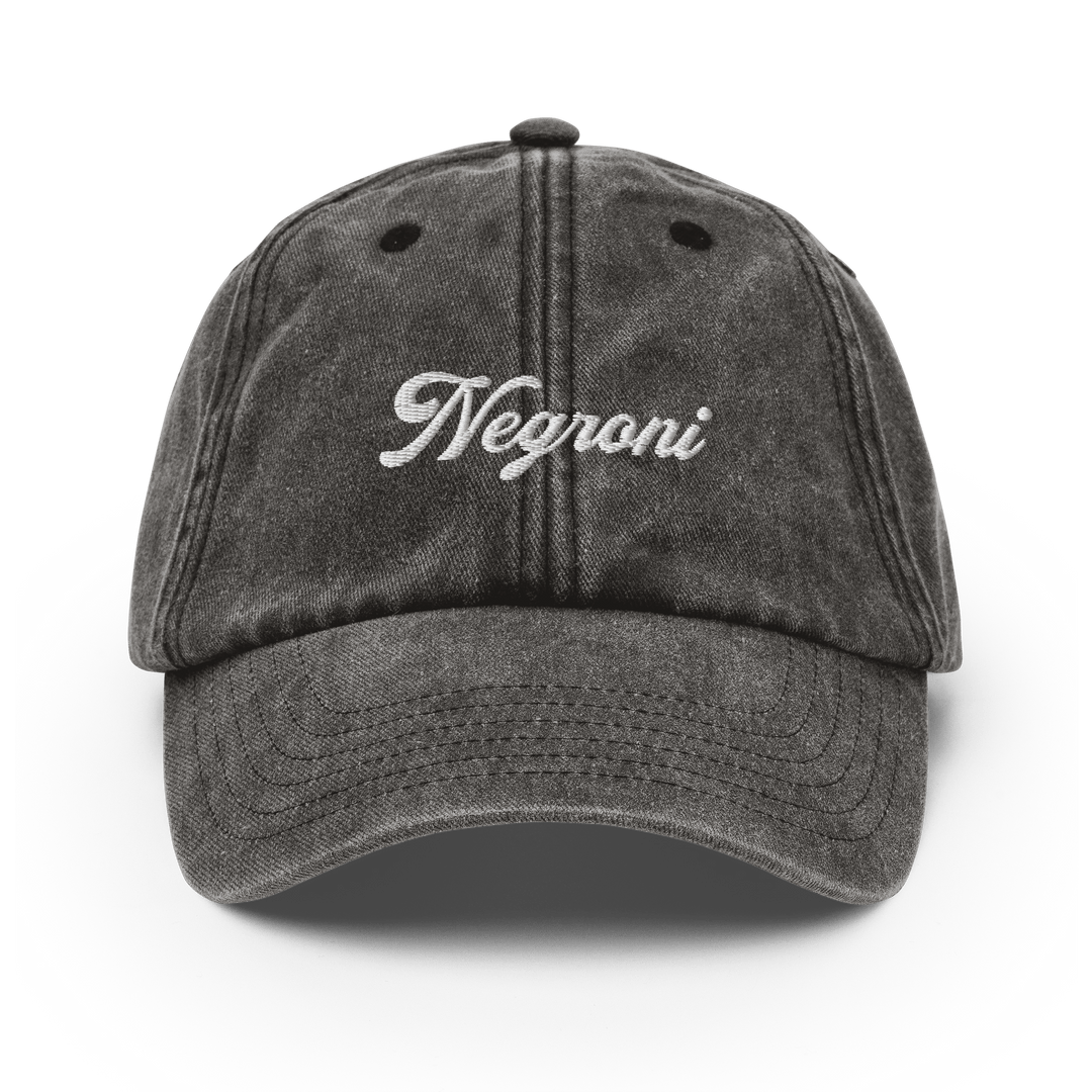 The Negroni Script Vintage Hat - Vintage Black - Cocktailored