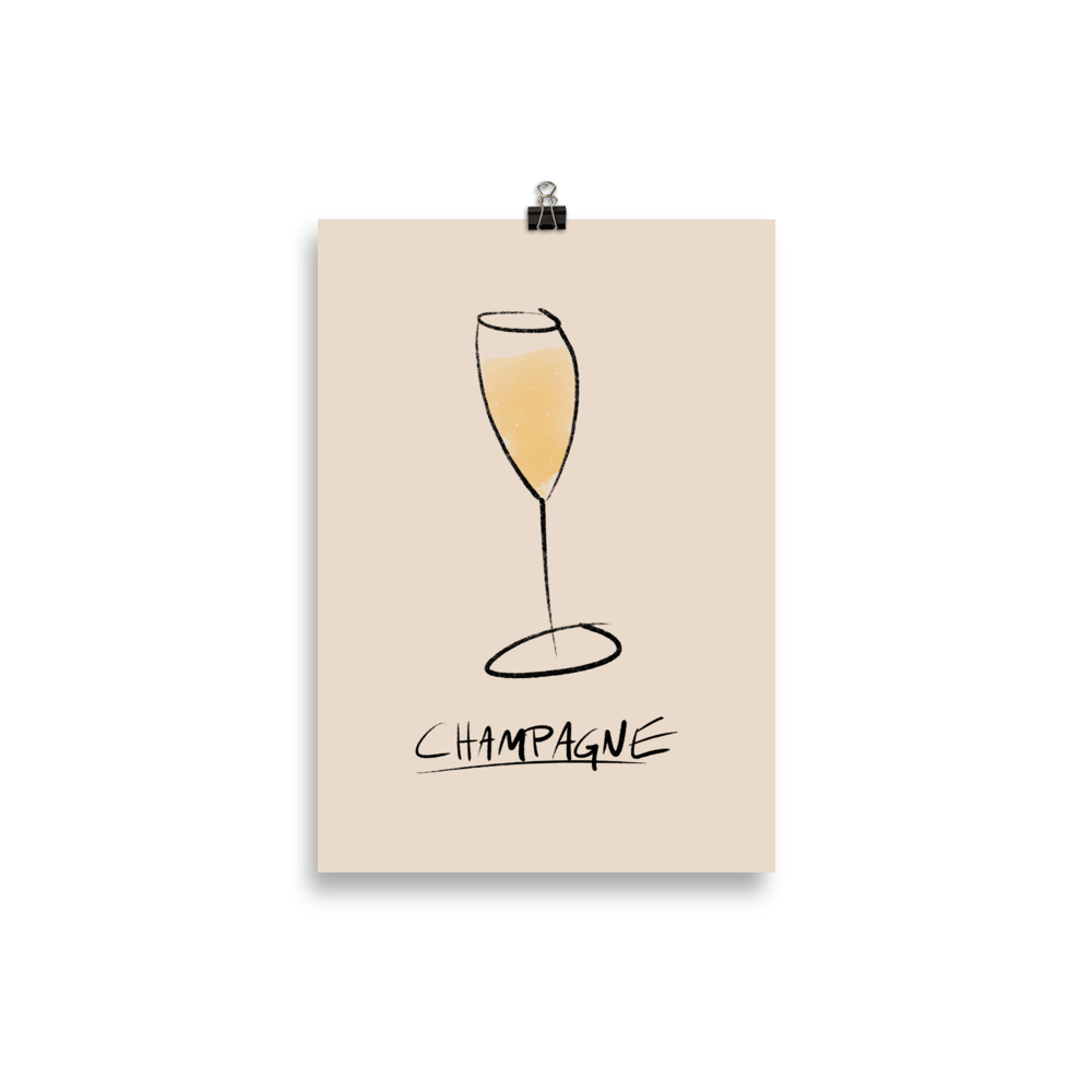 The Painted Champagne Poster - 21x30 cm - Cocktailored
