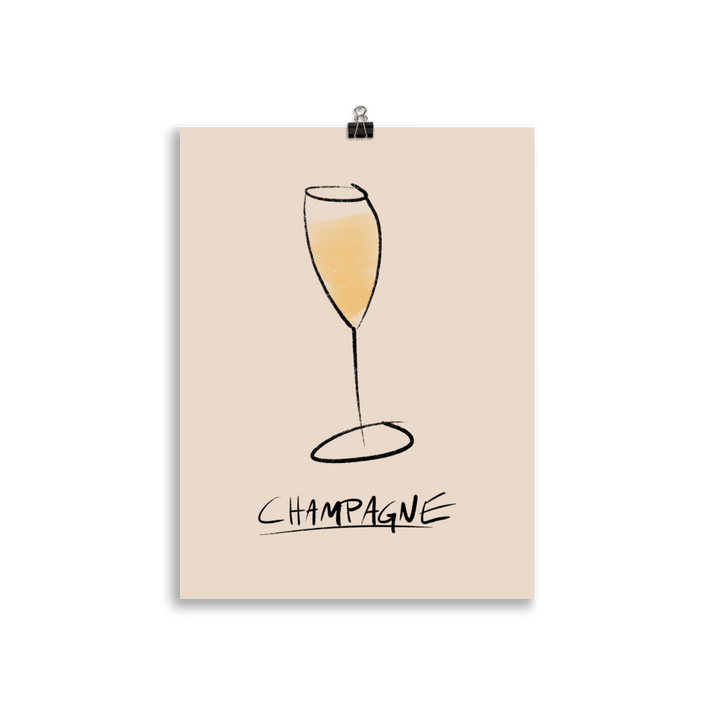 The Painted Champagne Poster - 30x40 cm - Cocktailored