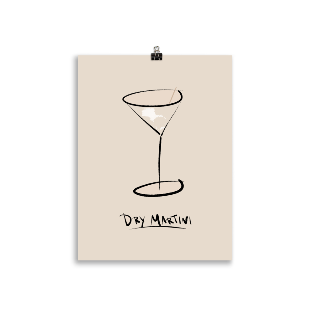 The Painted Dry Martini Poster - 30x40 cm - Cocktailored