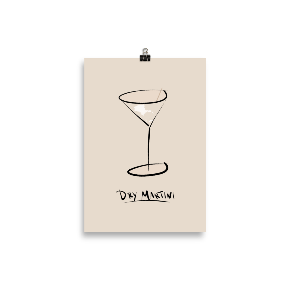 The Painted Dry Martini Poster - 21x30 cm - Cocktailored