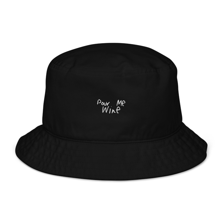 The Pour me Wine Organic bucket hat - Black - Cocktailored