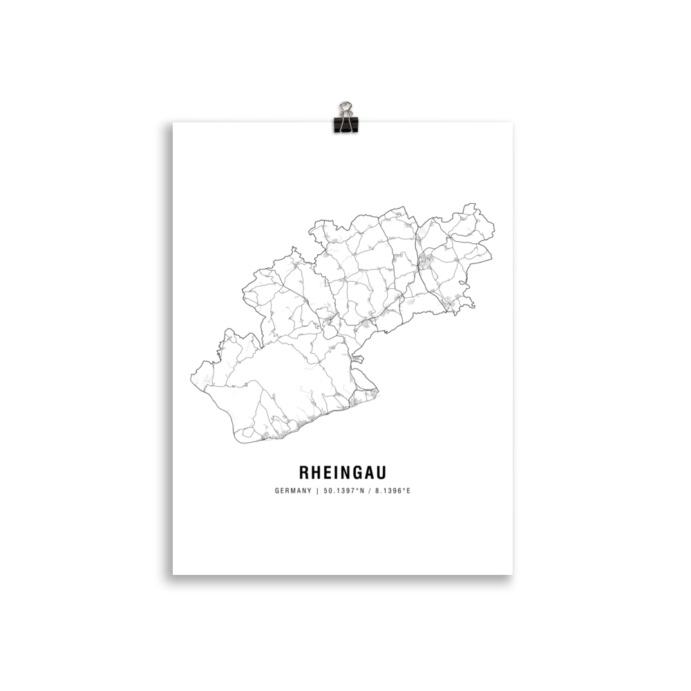 The Rheingau Wine Map Poster - 30x40 cm - Cocktailored