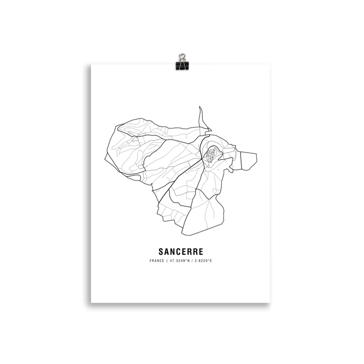 The Sancerre Wine Map Poster - 30x40 cm - Cocktailored