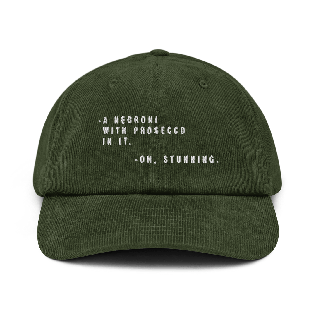 The Sbagliato Conversation Corduroy hat - Dark Olive - Cocktailored